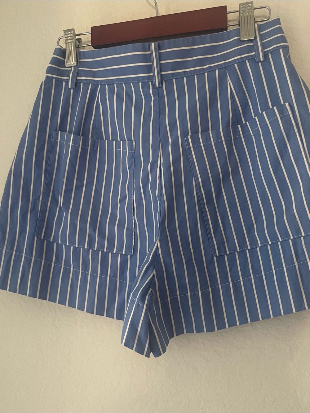 Reformation Blue Striped Matching Set Shirt & High Rise Shorts Size S - Picture 3 of 12